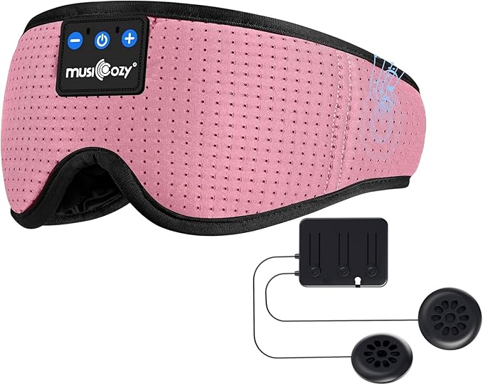 MUSICOZY Sleep Headphones Bluetooth Headband Sleeping Eye Mask & Bluetooth 5.4 Module Kit with Speakers and Charging Cable
