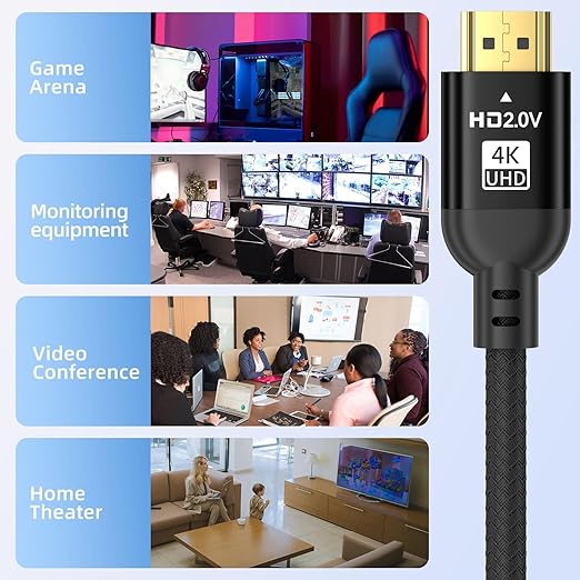 Diyanisly 4K Long Hdmi Cable 30FT Ultra, High Speed HDMI 2.0 Cable, Support 4K@60Hz, 3D ARC, Ethernet Audio Video Return HDMI Cord for Xbox PS4/PS5 Roku TV UHD TV Monitor Laptop PC etc (Braided,Black)