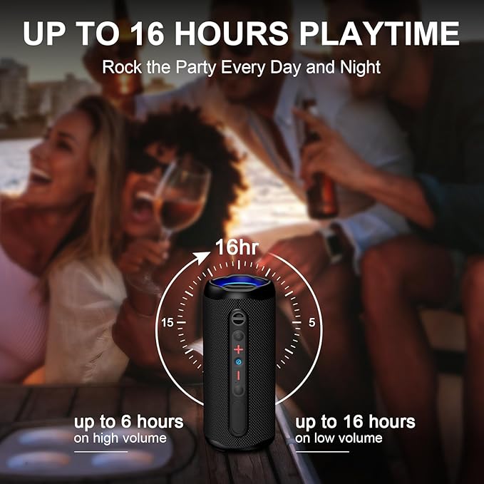 VIFIGEN Wireless Bluetooth Speaker, Loud Stereo Sound Portable Speaker,Bluetooth 5.3,IPX5 Waterproof Mini Speaker,30H Playtime,TWS Pairing for Outdoor,Home,Party,Beach,Summer Gadgets,Birthday Gift