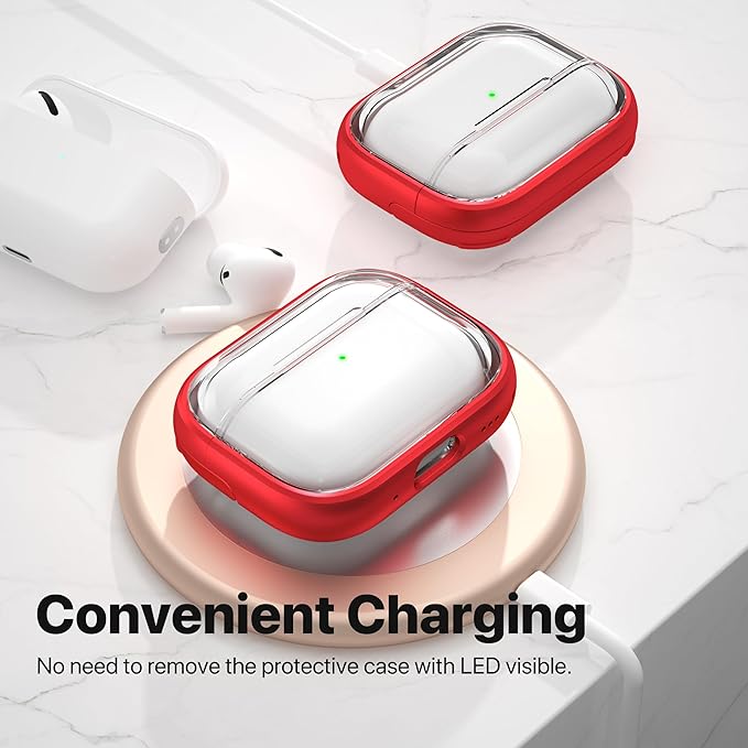 Valkit Compatible AirPods Pro Case, Clear with Lock & Cleaner Kit, Soft Shockproof Protective Case for AirPods Pro Gen 2/1