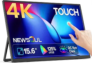 4K Portable Monitor Touchscreen 15.6'', 3840x2160 125% sRGB Laptop Monitor