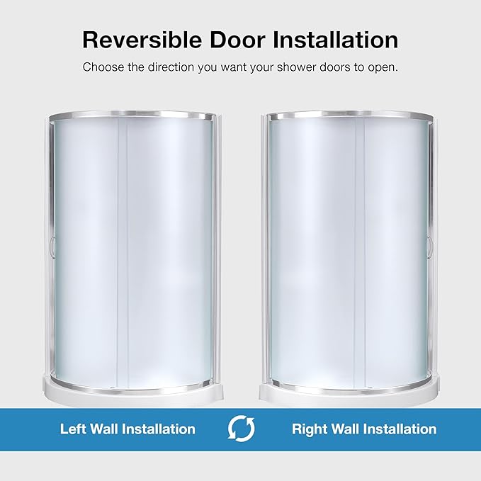 OVE Decors Breeze 32 in. Corner Shower Frosted Sliding Door with Included Base in Chrome Finish