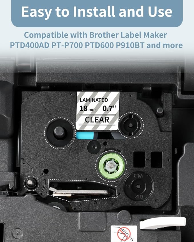 Wonfoucs TZ Tape Black on Clear 18mm 0.7 Laminated Replacement for Brother TZe-141 TZe141 P Touch Label Tape Work with Brother Label Maker PTD600 PT-D610BT PT-D410 PTD400 PT-1830, 3/4 Inch, 4-Pack