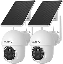 ARCCTV Solar Security Cameras Wireless Outdoor, 2 Pack