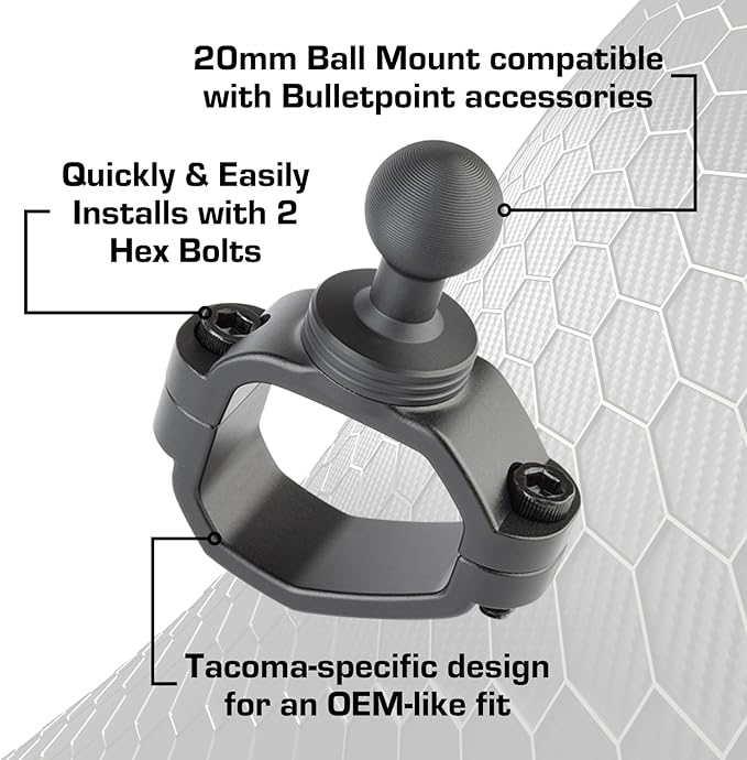 Bulletpoint Mounting Solutions Passenger Grab Bar Mount + Arm + MagSafe Phone Holder Compatible with 2024+ Toyota Tacoma