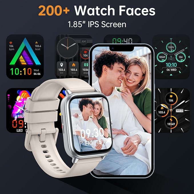 Smart Watch for Men Women, Fitness Tracker (Answer/Make Call), 1000 mAh Battery, 120+ Sport Modes, Step Counter/Sleep Monitor Fitness Watch, Smartwatch for Android/iPhone (Starlight)