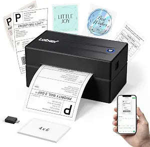 Labeer Shipping Label Printer, Bluetooth Thermal 4x6 Label Printer Black