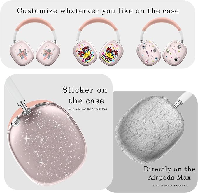 for AirPods Max case Cover,Anti-Scratch Ear Pad Case Cover/Ear Cups Cover/Headband Cover for AirPods Max. Clear Soft TPU and Silicone,Skin Scratch Proof.