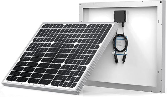 ACOPOWER 50W Mono Solar Panel,Waterproof Built-in Blocking Diode Small Solar Panels– Efficient 12V Battery Charger for RVs, Boats, and Off-Grid Applications