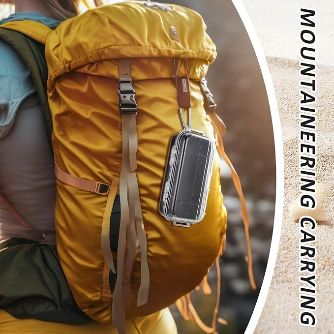 Waterproof Dry Box Clear Waterproof Storage Case with Clip Outdoor Sports Survival Equipment Shockproof Dustproof Sealed Field Box for Phone Camera Key Kayak Camping Fishing Hiking Boat