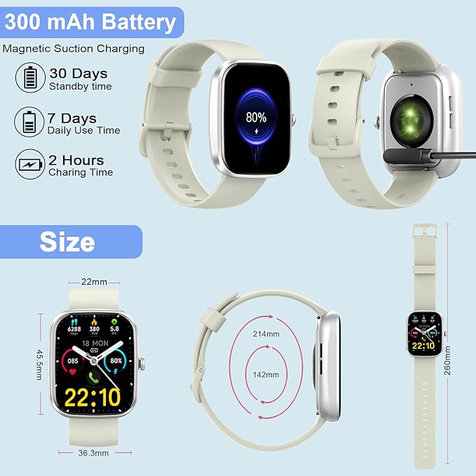 Smart Watch for Men Women (Answer/Make Call), 2025 New 1.91" HD SmartWatch, Fitness Watch with 120+ Sport Modes, IP68 Waterproof, Heart Rate/Sleep Monitor, Pedometer, Activity Tracker for Android iOS