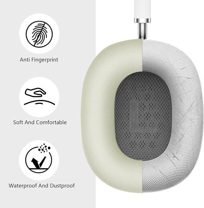 Case for Airpods Max Headphones,Ear Pad/Ear Cups/Headband Cover for AirPods Max(USB-C/Lightning)(2024/2020),Silicone Cases for Airpod Max,Accessories Cases(Jelly Green)