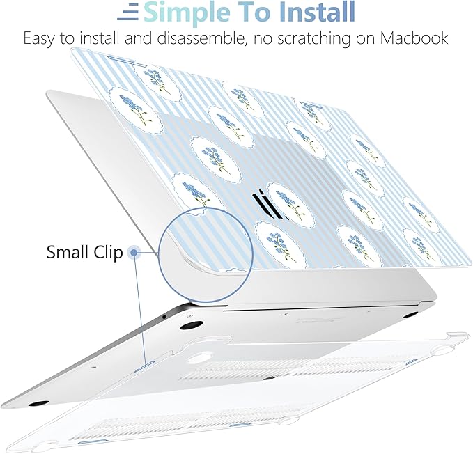 MEEgoodo for MacBook Air 13.3 inch Case 2021 2020 2019 2018 A2337 M1 A2179 A1932, Laptop Shell for MacBook Air M1 with Keyboard Webcam Cover & Trackpad Film & Type C Adapter,Coquette Trellis Floral