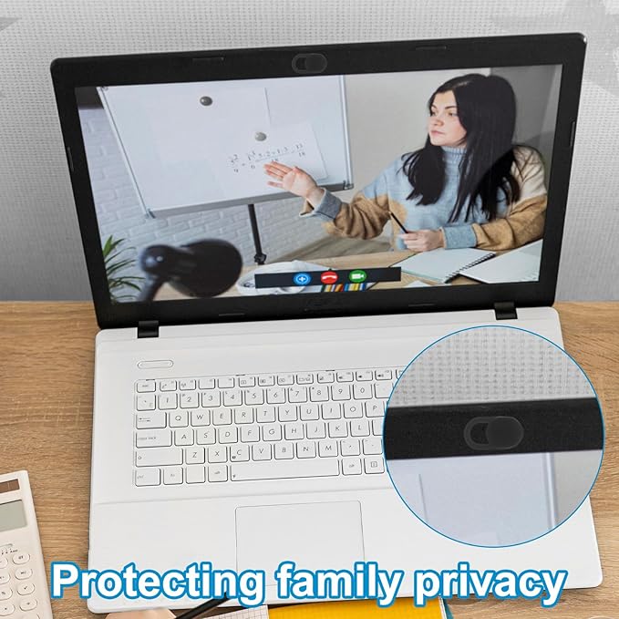 50pcs Laptop Camera Covers, Black Ultra-Thin Front Webcam Privacy Cover Slide Webcam Protects Your Privacy & Security for Laptop Desktop Cell Phone Tablet Accessories