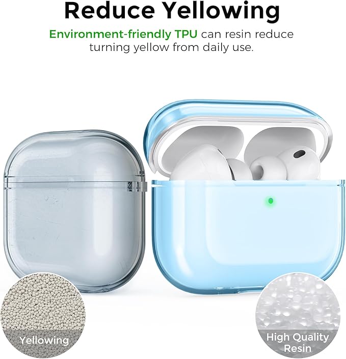 AhaStyle Clear Airpods Pro 3 Case Cover 2025 [Anti-Yellowing] Soft TPU Protective Skin for Apple AirPods Pro 3rd Generation Case with Cleaner Kit Support USB-C Charging Case and Wireless Charging
