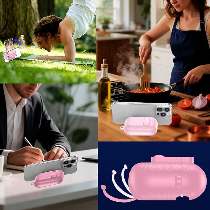 for Leather AirPods Pro 3 Case 2025| Cute Air Pods Pro 3 Case with Lock(Model A2700/A2931) | with Phone Holder & Keychain | Airpods 3 Pro Cases for Man Women(Pink)