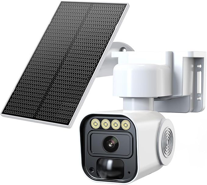 4G LTE Cellular Security Camera Solar Security Cameras Wireless Outdoor No WiFi Security Camera 24/7 Recording,2K Color Night Vision,2-Way Talk,Cloud & SD Card Storage,IP65,Built-in SIM Card