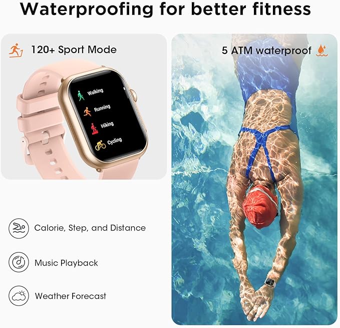 Health & Fitness Trackers for Women Men: 30 Day Battery Life Activity Tracker with Answer/Make Call Blood Pressure SpO2 Sleep Heart Rate Monitor 120+ Sports 5ATM Smart Watch for iPhone Android Reloj