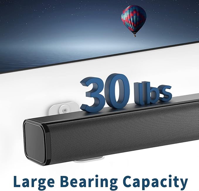notiela Universal Soundbar Mount Wall Mount Shelf for Samsung, Onn, Sony, JBL, Vizio, Nakamichi, LG, Roku and Most of Sound Bars Mount Mounting Bracket Under TV, White