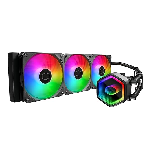 Cooler Master 360 Core II Liquid CPU AIO Cooler – 360mm Radiator, 3X ARGB PWM Fans, Infinity Mirror Dual-Chamber Pump, Quiet Cooling & Easy Installation, AMD AM5/AM4 & Intel LGA 1851/1700, Black