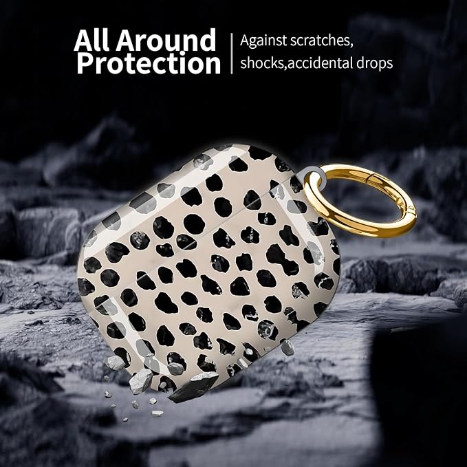 Compatible with AirPod Pro 3 (2025),Cute Case Cover for Women & Men, Full Protection Shockproof Hard Case with Keychain, Wireless Charging Case Accessories(Cute Polka Dots)