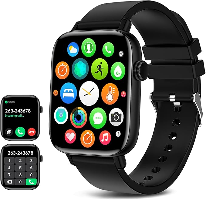 Smart Watch for iPhone/Android Phones (Answer/Make Calls) - 1.9" HD Screen Fitness Tracker : Heart Rate/Sleep Monitor/Pedometer/Calories, Multiple Sports Modes, Waterproof SmartWatch for Men Women
