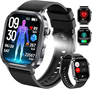 Smart Watch for Men Women 1.95" AMOLED Screen Real-Time Monitor Health