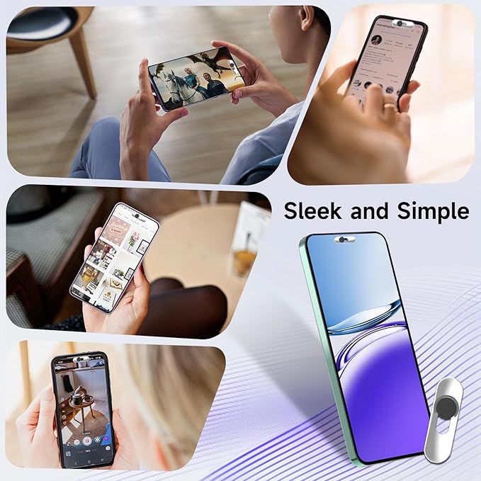 Front Camera Cover,Smartphones Webcam Cover Protect Privacy, Camera Privacy Covers Compatible for Galaxy, Pixel & iPad, Android Privacy Protection Slide, 2 Pack-Black