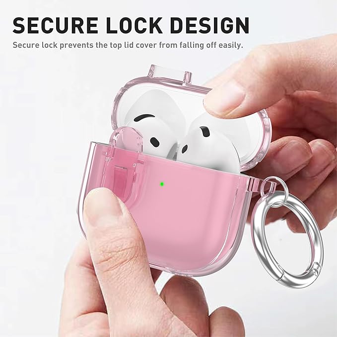 Valkit Compatible AirPods 4 Case Pink, Soft Airpods 4th Generation Cases Cute 2024 with Cleaner Kit, Shockproof Protective Cases with Keychain for Apple AirPods 4 Gen Clear Case for Women Men(Pink)