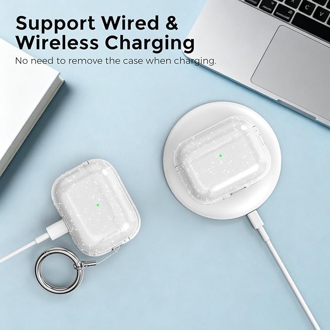 AhaStyle Clear Airpods Pro 3 Case Cover 2025 [Anti-Yellowing] Soft TPU Protective Skin for Apple AirPods Pro 3rd Generation Case with Cleaner Kit Support USB-C Charging Case and Wireless Charging