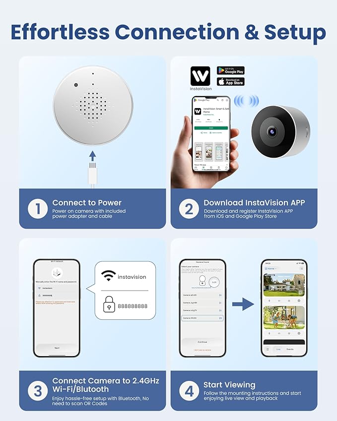 3MP 2K Window Camera, WiFi6 Indoor Camera for Home Security, with Full-Color Night Vision, AI Person/Vehicle/Motion Detection, 24/7 Recording, Easy & Quick Install, Replaces Outdoor Cameras