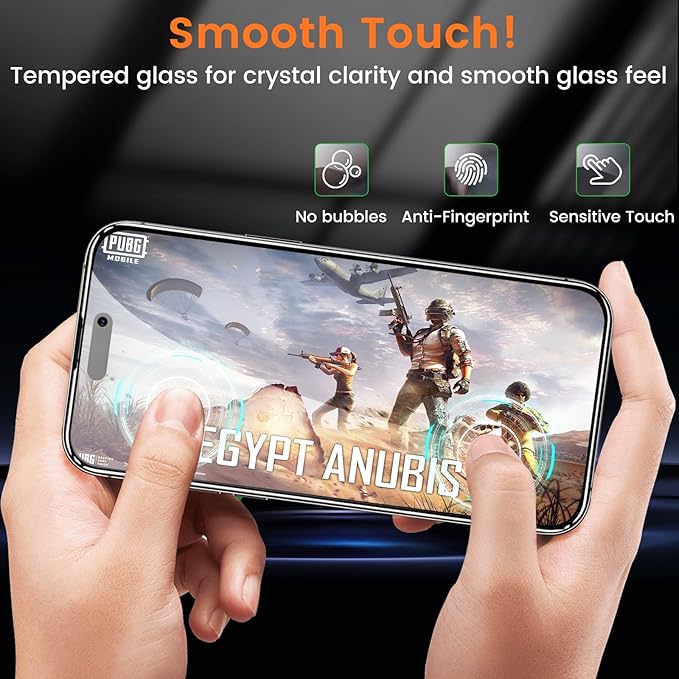 4+4 Pack Privacy Screen Protector for iPhone 16 Pro 6.3-Inch with 4 Pack Camera Lens Protector, Anti Spy Tempered Glass Film 9H Hardness Case Friendly
