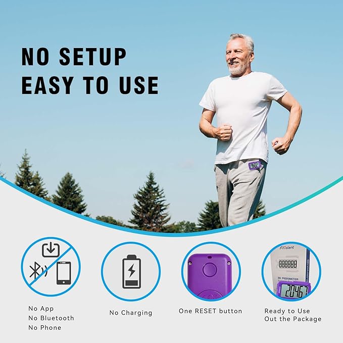 Pedometer for Walking Steps and Miles, 3D Accurately Simple Pedometer, Step Counter for Kids Men Women Seniors, Step Tracker with Clip Lanyard