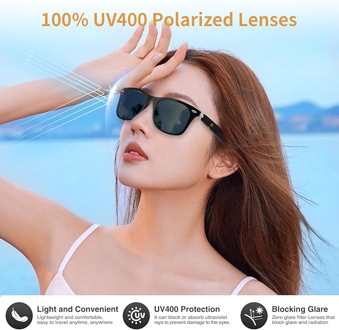 AI Smart Glasses for Men & Women with Chat GPT, Bluetooth Translation Glasses with 169 Languages, Open-Ear Design, Hands-Free Calls, UV Protection Smart Sunglasses for Traveling Working Business
