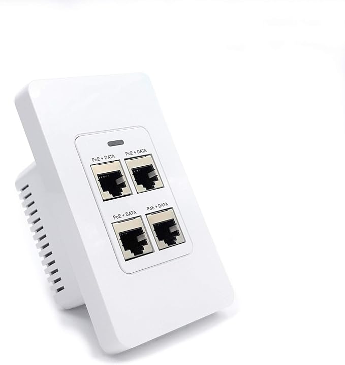 PoE Texas 4-Port in-Wall Gigabit PoE Extender Switch, 802.3bt