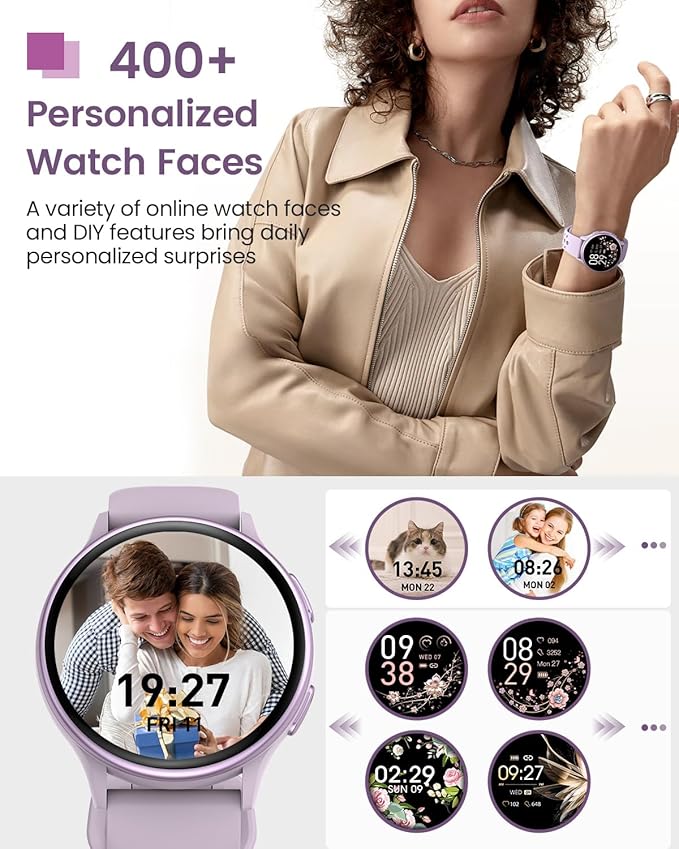 Smart Watches for Women & Men (Answer/Make Calls), Waterproof Fitness Tracker Smartwatch for Android & iPhone, Fitness Smart Watch with 24/7 Heart Rate, Sleep Monitor, 400+ Watch Face, 70+ Sport Modes