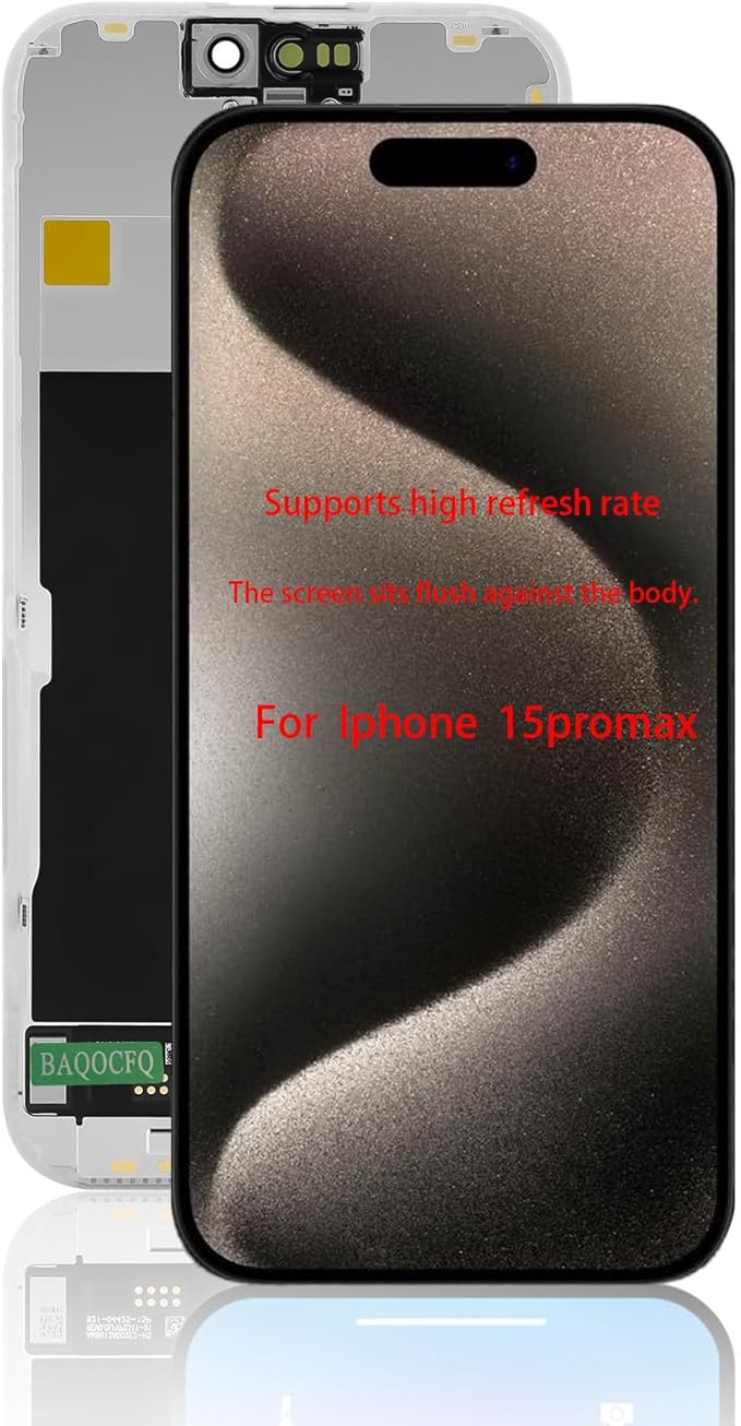 for iPhone 15 pro max Screen Replacement, 6.7 inch 3D Touch FHD LCD Display Full Repair Kit with Digitizer Assembly, Tool Set, Tempered Glass & Waterproof Adhesive