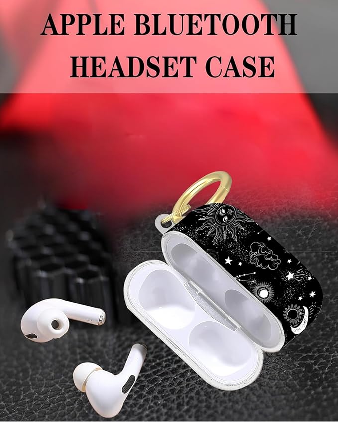 Compatible with Airpod Pro 2nd/1st Generation,Full Protection Cover for Women,Accessories Hard Case Portable & Shockproof for Airpod Pro 2nd Charging Case 2023/2022/2019(Funny Moon Stars Galaxy)