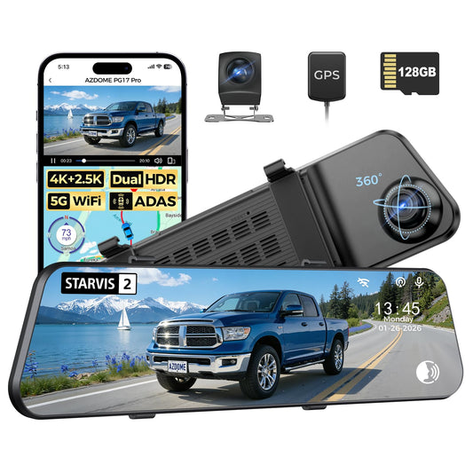 AZDOME PG17 Pro 4K STARVIS 2 Mirror Dash Cam, Rear View Mirror Camera