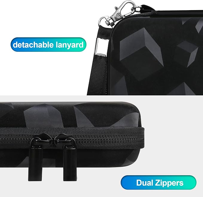 BOVKE Hard Case for Roku Voice Remote Controller, Streaming Stick+ / 4K, TV Remote Case for Steaming Stick 3820R/ 3821R/3941R, Extra Mesh Pocket for Adapters, Cables, Black Cube