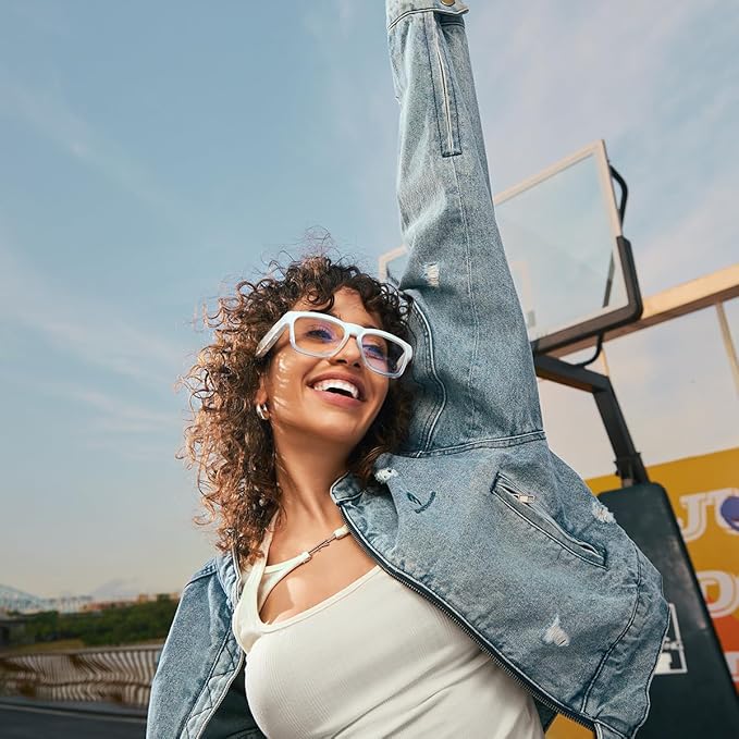 OhO sunshine Bluetooth Glasses: Voice Control and Open Ear Style Smart Glasses to Listen Music & Calls, UV400 Protection Lens