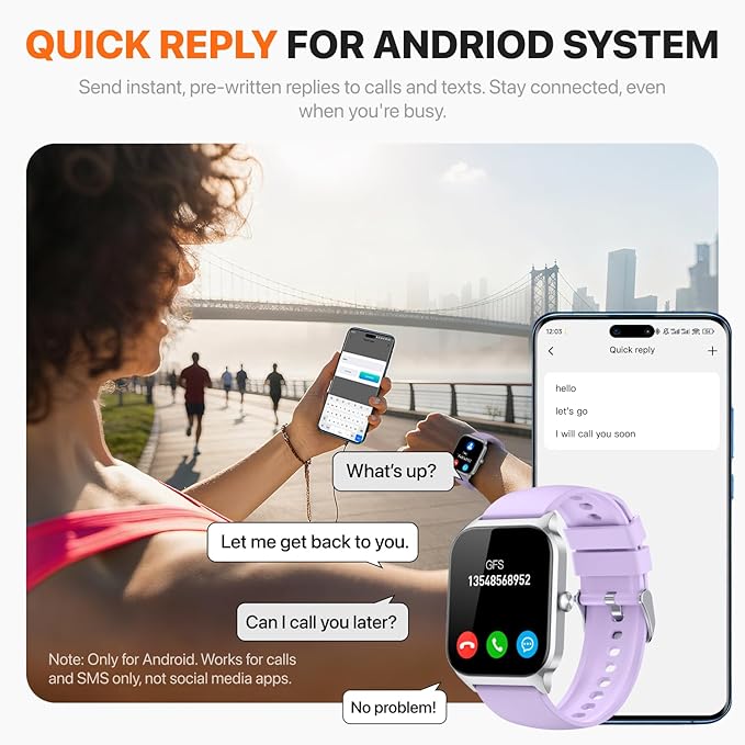 Smart Watch for Women Men,(Answer/Make Call) 1.83'' HD Fitness Activity Tracker Smartwatch for Android iPhone iOS Compatible,IP68 Waterproof Step Counter with Sleep Monitor (Modern, Purple, 1.83)