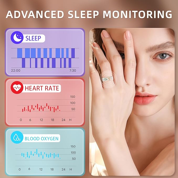 Smart Ring Men & Women Ring Sleep Tracker(White, 11)