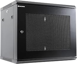 RackPath 9U Wall Mount Server Cabinet Network Rack Enclosure, Quiet Cooling Fan, Perforated Door, Black - Image 1
