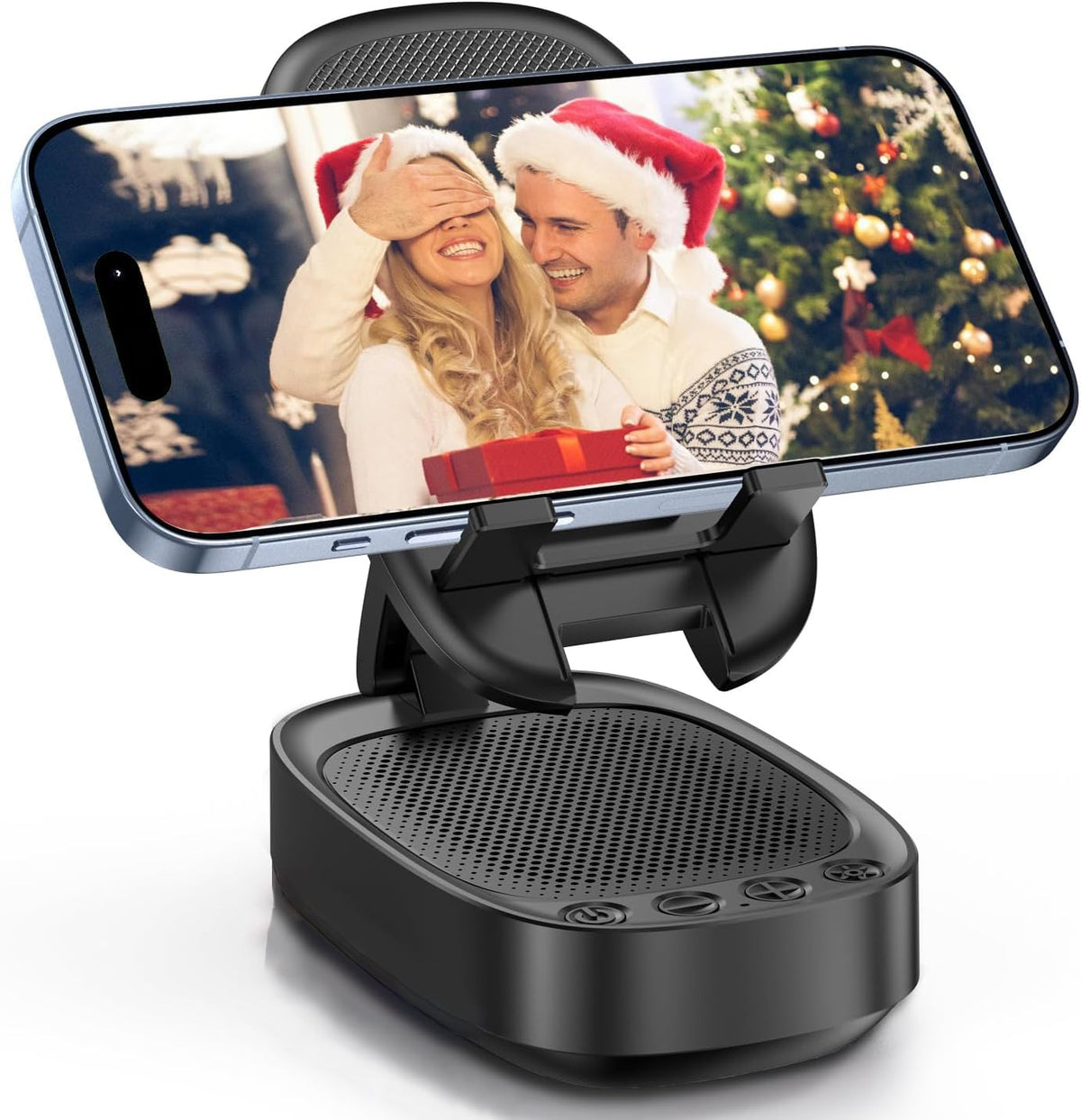 Cell Phone Stand with Wireless Bluetooth Speaker, Unique Gifts for Men/Women, Adjustable Phone Holder with 5 LED Light Modes, Anti-Slip Base HD Surround Sound, Phone Speaker Amplifier for iPhone/iPad
