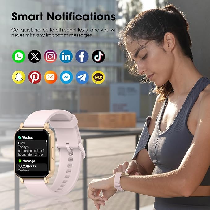 Fitness Tracker, Fitness Watch with Blood Oxygen, Heart Rate Monitor, Steps Calories Counter, Sleep Monitor, Pedometer IP68 Waterproof, Smart Watch for Android iPhones