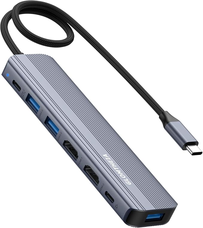 USB C Hub Docking Station Dual Monitor for Laptop, MacBook Air/Pro Dock Adapter Multiport Dongle with 2 HDMI Ports 4K 60Hz, 100W PD Charging, 3 USBA 3.0 & USBC - Image 8