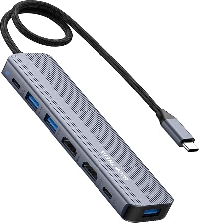 USB C Hub Docking Station Dual Monitor for Laptop, MacBook Air/Pro Dock Adapter Multiport Dongle with 2 HDMI Ports 4K 60Hz, 100W PD Charging, 3 USBA 3.0 & USBC - Image 3