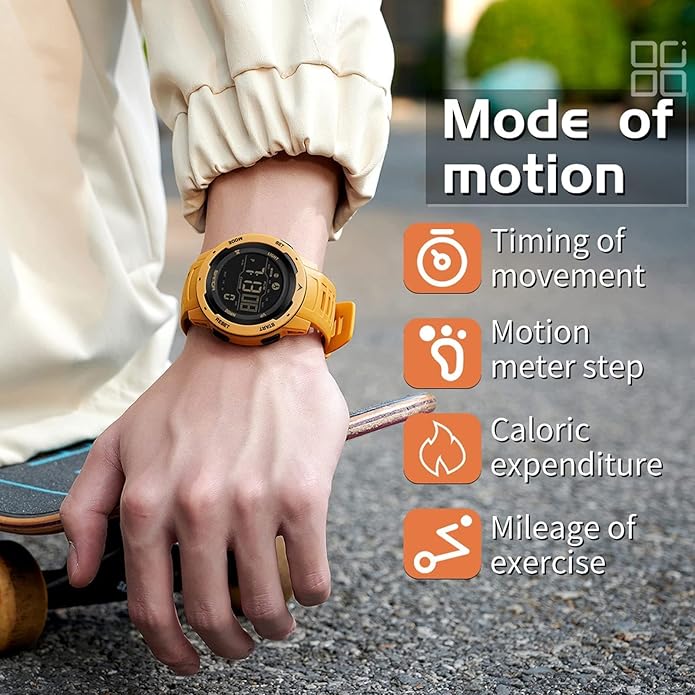 findtime Men's Digital Watch Waterproof Pedometer Watches Sport Watch Step Counter Calorie Military Watch with Stopwatch Alarm LED Backlight Countdown