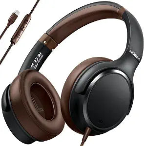 Wired Headphones with USB C Over Ear Headphones with Mic Foldable Headphone